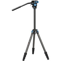 Sirui St-124+Va-5 Carbon Fiber Tripod With Fluid Video Head  Triangular Centre Column  Waterproof 4 Sections  62.2Inch  Load 6.61Lbs