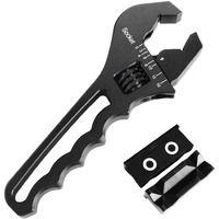 Brifitor An Fittings Wrench 3An-16An Hose Fittings Adjustable Wrench For An Hose End Fittings Adapter Lightweight Aluminum Black (With 4"" Vise Jaws Pads)