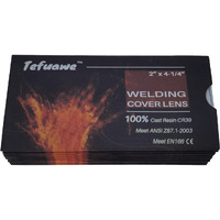 Tefuawe 100% Cast Resin 39 Plastic Replacement Lens  10 Pack  Clear Cover Lens For Solar Auto Darkening Welding Filter 2 X4.25