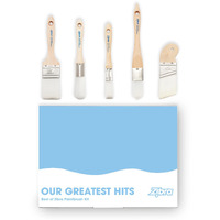 Zibra 5-Piece Diy Paint Brush Set With Detail And 2-Inch Paint Brushes For Walls  Trim And Furniture  White