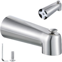 Enhon 7 Inch Slip On Tub Spout With Diverter  Compatible With Moen 3839/Moen 3853 Tub Spout  Tub Diverter Spout Fits 1/2"" Copper Water Tube(5/8"" Diameter)  5/32"" Hex Wrench (Brushed Nickel)