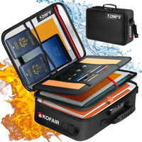 Fireproof Document Bag (17 X 12 X 5 Inch) With Lock  5200F Fireproof Document Lock Box With Shoulder Strap  Multi-Layer Important Document Safe Storage  Fire Safe File Organizer