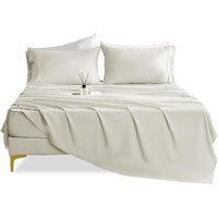 Silky Soft Queen Sheet Set - Luxury 4 Piece Breathable Cooling Sheets For Queen Size Bed  16"" Deep Pocket Easy Care Wrinkle Free Bedding Sheet And Pillowcase Set  Ivory