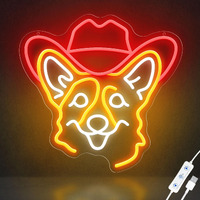 Zlooree Corgi Neon Signs For Wall Decor  Cute Dog Neon Sign Dimmable Cowboy Hat Neon Light Sign For Pet Shop Bedroom Party Decor  Animal Led Light Up Sign For Birthday Christmas Gifts Boys Girls