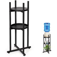 Retyion Water Dispenser Stand 5 Gallon Water Jug Stand Sturdy Water Stand(32.8"" Hight-11.2"" Wide) Water Jug Stand With 2 Round Shelfs For 1-5 Gallon Water Bottles/Crocks  Water Jug And Plant Stand