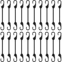 4 Inch Mini Bungee Cords With Hooks 20 Pcs Black Bungee Cords Hooks With Uv Resistant 5 Mm Diameter Elastic Cords For Basic Securing