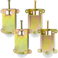 Sliding Mirror Closet Door Rollers Replacement Hardware Fits Contractors Part #W8020C Or Hard 1775 Wardrobe Doors Wheels  1-1/2"" Durable Pom Concaved Ball Bearing Wheel  4 Pack