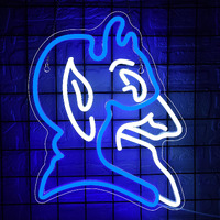 Duke Neon Sign For Wall Decor Duke Basketball Team Logo Led Signs University Basketball Sports Sign For Man Cave Dorm Club  Christmas Birthday Gifts For Students Man Fans Size 13.8*10.9Inch(Fmxd214)
