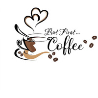 Imagitek Black Coffee Wall Decals Peel And Stick Coffee Tea Cup Latte Art Wall Stickers Coffee Signs For Coffee Bar Cafe Pub