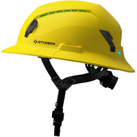 Studson Shk-1 Full Brim Safety Helmet: Ansi/Isea Z89.1 Type Ii Compliant (R 2019)  Lightweight & Breathable  Nfc Emergency Contact Chip  One Size  Class C & E Protection (Vented  Safety Yellow)