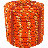 Arborist Rigging Rope Bull Rope Orange (1/2 In X 100 Ft) Polyester Braided Arborist Rope 48 Strands For Various Outdoor Applications Construction Climbing Swing Sailing