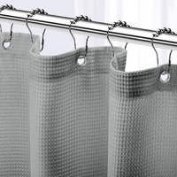 Neaterize Shower Curtain Grey - Hotel Style Grey Shower Curtains For Bathroom With Waffle Design  72X78 Inches - Fabric Shower Curtain - Cortinas De Bao Elegantes