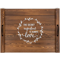 Noodle Board Stove Cover With Handles  Sink Wood Stove Top Covers For Electric & Gas Stove  Rv Stove Burner Cover  Farmhouse Decorative Wooden Tray For Kitchen-The Secret Ingredient Is Always Love
