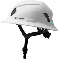 Studson Shk-1 Full Brim Safety Helmet: Ansi/Isea Z89.1 Type Ii Compliant (R 2019)  Lightweight & Breathable  Nfc Emergency Contact Chip  One Size  Class C & E Protection (Non-Vented  White)