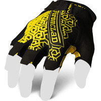 Ironclad Gaming Gloves  Half Finger Coverage  Precision Fit  Performance Silicone Grip  Moisture Wicking Construction  1 Pair  Yellow And Black  Medium
