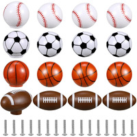 Menkxi 8 Pcs Sports Ball Dresser Knobs For Kids Baseball Basketball Dresser Drawer Knobs For Boys Football Soccer Dresser Knobs Hardware Drawer Pulls Handles For Cabinet Party Decor (Classic Style)