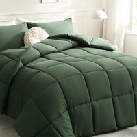 Downcool Comforters Queen Size  Duvet Insert Green All Season Duvet  Lightweight Quilt  Down Alternative Hotel Comforter With Corner Tabs (Green  Queen 88X92 Inches)