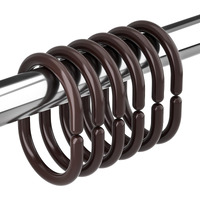 Amazer Plastic Shower Curtain Rings  24 Pcs Brown Shower Curtain Rings  Shower Curtain Hooks Rings  Plastic Shower Curtain Hooks For Bathroom Shower Rod  Shower Rings Loops For Shower Curtain