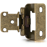 Vallecloud 4 Pack (2 Pair) Antique Brass Cabinet Hinges For Kitchen Cabinet Door  Partial Wrap Self Closing 1/2"" Overlay Kitchen Cabinet Hinges  Semi Hidden Cabinet Hinge For Cabinet Doors