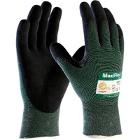 Maxiflex 3 Pack Cut 34-8743 Cut Resistant Nitrile Coated Work Gloves With Green Knit Shell And Premium Nitrile Coated Micro-Foam Grip On Palm & Fingers. Size: Small
