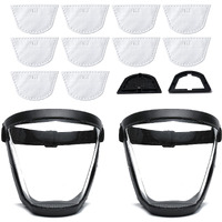 Bfhongly Plastic Face Shield (2 Pack) Full Safety Face Protection Equipment With For Unisex And Adult  Reusable No Fogging Transparent Face Shield With Adjustable Band  High-Definition Black