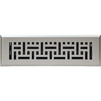 Hartford Ventilation Floor Register 2  X 10  - Decor Vent Cover For Home - Heavy Duty Metal Design With Scratch Resistant Finish - Smooth Glide Damper (1  Brushed Nickel)