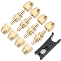 Hromee 4Pcs Solid Brass Reusable Fittings For 1/4-Inch Id Pu Polyurethane Hose  Air Hose Splicer End Repair Fittings