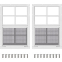 2 Pack 14"" X 21"" White Shed Window With Tempered Glass And Fiberglass Screen Household Sliding Windows With Screws For Shed  Chicken Coop  Playhouse  Garage And Barns