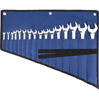 Rockcoon 16 Pockets Wrench Roll Organizer  Rolled Tool Pouch Bag With Water Proof Oxford Cloth  Blue
