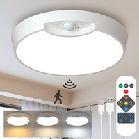 Toowell Rechargeable Motion Sensor Light With Remote - 8000Mah Battery Operated Ceiling Light  Wireless Closet Light Indoor For Closets Shower Pantry Stairs Hallway