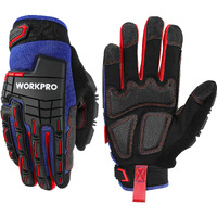 Workpro Heavy Duty Work Gloves  Synthetic Leather Impact Protection Working Gloves For Men  Pvc Protection  Touch Screen  Terry Fabric  Non-Slip  Medium