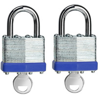 Lqyn 6 Pack Laminated Keyed Padlock (1-9/16""  40Mm)  Keyed Alike Locks  Black Hoop  Normal Shackle  Lock For Gym Locker  Luggage  Suitcase  Baggage  Toolbox  Case