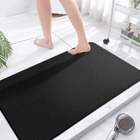 Extra Large Shower Mats Non Slip Without Suction Cups  23.6?47.2Inch  Bath Mat For Textured Tub Surface  Loofah Mats For Shower And Bathroom  Quick Drying  Black