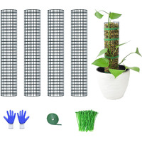 Holanhing 2/4/6 Pack Metal Moss Pole  40""/24""/15"" Moss Poles For Plants Monstera  Stackable Sphagnum Moss Pole  Moss Pole For Plants Plant Poles For Climbing Plants Work With Sphagnum Moss(4 Pack 15"")