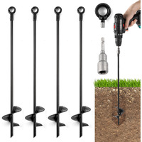 18'' Ground Anchors Heavy Duty For High Winds - Ground Stakes Earth Anchors - Screw In Shed Anchor Kit Auger Anchor For Mobile Home  Swing Set  Tent  Carport  Gazebo  Trap Anchors Hurricane Tie Down