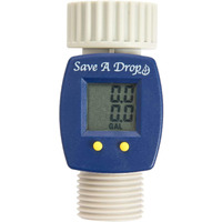 Save A Drop Water Flow Meter | Measure Gallon Usage From An Outdoor Garden Hose | Helps Conserve Water