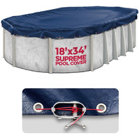 18 X 34 Ft Oval Pool Covers For Above Ground Pools  Oval Winter Pool Cover  Swimming Pool Cover  Keeps Out Debris  Cold And Uv Resistant  Supreme Mesh  Navy Blue