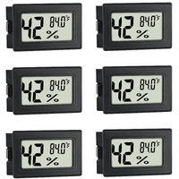 Mini Hygrometer Indoor Humidity Meter Hygrometer Thermometers 6 Pack Humidity Meters Gauge Hygrometer Mini Digital Thermometer Hygrometer With Fahrenheit (?) For Humidors  Greenhouse  Garden  Cellar