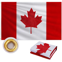Canada Flag 3X5 Ft Outdoor  Double Sided Heavy Duty 210D Oxford Fabric  Embroidered Maple Leaf And 4 Rows Stitching Fly Ends With 2 Brass Grommets  Ca National Country Flag For Wall Indoor Home Garden