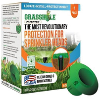 Grasshole - Patented Sprinkler Head Protection Sprinkler Donut  Lawn Sprinkler Guard  Plastic Donuts For Sprinkler Heads (5 Pieces)