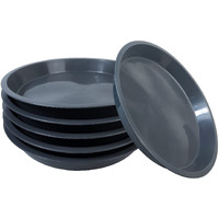 Dunpute 6 Pack Plant Saucer 4 6 8 10 12 14 16 18 20 22 Inch Plastic Plant Tray  Sturdy And Durable Flower Pot Container Accessories Plant Pot Saucers For Indoor And Outdoor (10 Inch  Gray)