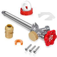 Boltigen 10Inch Anti-Siphon Frost Free Sillcock  No Lead Brass Frost Proof Outdoor Water Faucet  1/2"" Push-To-Fit Connector X 3/4'' Ght Hose Bib Frost Free Outdoor Spigot