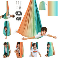 Suchdeco Sensory Swing Indoor Outdoor For Kids  Therapy Swing For Kids  Swing Hammock For Child & Adult With Autism(Double Layer)  Blue-Orange