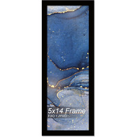 Fxojyvo 5X14 Picture Frame  Black Frame For 5 X 14 Inch Picture Poster Photo  Light Weight And High Transparent 5 By 14 Frame For Wall - 1 Pack/Black/5""X14""