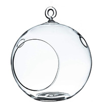 Wgv Hanging Terrarium Globe  Width 5""  Height 6""  Diy Air Succulent Planter  Clear Glass Vase Orb With Flat Bottom  Candle Holder For Windowsill Outdoor Garden Decor  1 Piece
