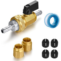 Yelun Garden Telescopic Hose End Adapter With Shut Off Valve Garden Retractable Hose End Fittings Kit Repair Connector Garden Hose Brass Shut Off Valve 1Set