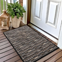 Hicorfe Indoor Doormat 24""X35"" Front Back Door Mat Durable Non Slip Rubber Backing Low-Profile Absorbent Resist Dirt Washable Entrance Inside Floor Mat For Entryway Hallway Porch Patio(Black)