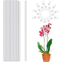 Plant Stakes Plant Sticks 20Pcs Acrylic Clear Plant Support Stakes 16 Inches Garden Single Stem Orchid Stakes For Indoor And Outdoor Plants Orchid Potted Plants Tomatoes Flowers(With 20Pcs Clips)