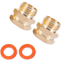 Kbrotech Brass Garden Hose Adapter  3/4 Ght Male X 3/4 Npt Female Connector Ght To Npt Adapter Brass Fitting Brass Garden Hose To Pipe Fittings Connect 2Pcs
