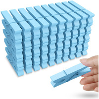 50Pcs Colored Wooden Clothespins  2.9Inch Blue Clothes Pins For Clip Pictures Photos Decorative  Small Colorful Wood Decoration Closepins Clips